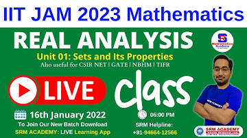 IIT JAM MATHEMATICS 2023 | REAL ANALYSIS | SET AND PROPERTIES | LECTURE 02 | CSIR NET | GATE | CUCET