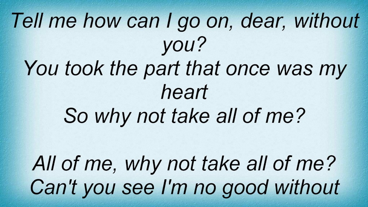 Ella Fitzgerald All Of Me Lyrics YouTube