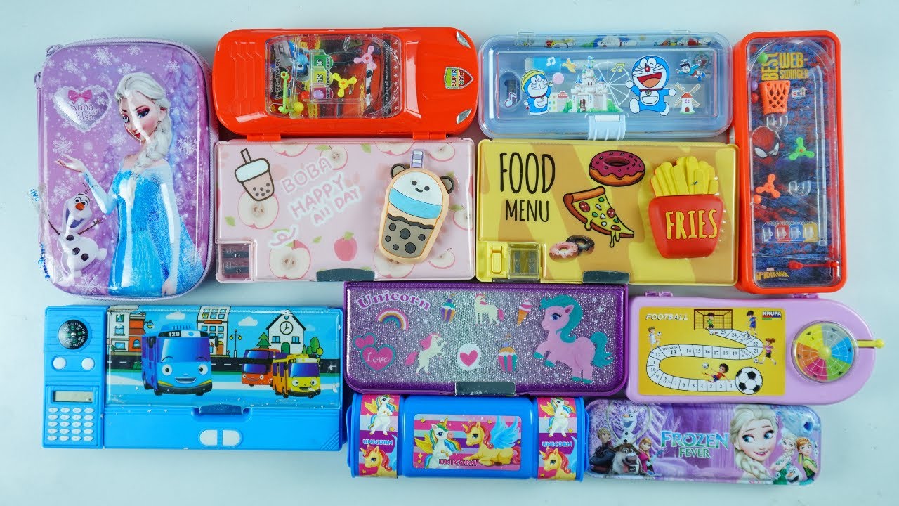 new stationery collection, collection of pencil case, stationery kit