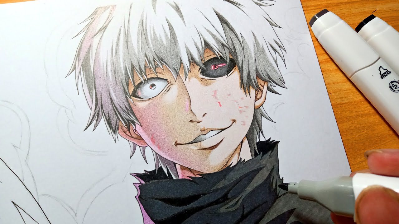 drawing Kaneki ken 金木 研 - [ Tokyo Ghoul  ]