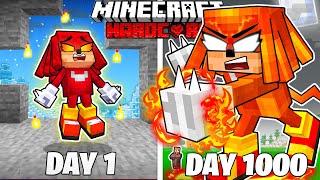 I Survived 1000 Days as FIRE KNUCKLES in HARDCORE Minecraft! (Full Story)