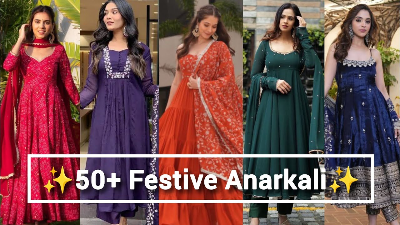 Festive Vibes✨in Flowing Anarkali ✨♥️|| Day - 2 of Festival Week Series 🌸 