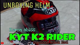 Unboxing Helm Kyt K2 Rider Diamond Red Black Kereen Abiss