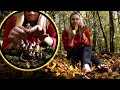 Nature asmr   barefoot mushroom picking in halloween woods 