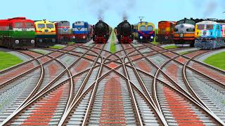 Massive Train Meet! 10 Locomotives, 1 Crossing || back to back railroad crossing for indian railways