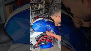 Horse monogram install For apache 4v bike #foryourpage #shawon_sticker #bikelife