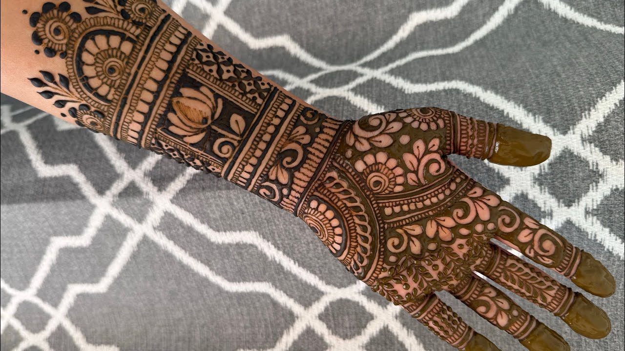 Front Hand Lotus Bridal Mehndi Design | Full Wedding Henna Tutorial 👰🌸 | Step by Step ✨tutorial