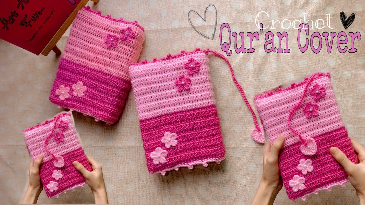 Crochet Qur’an Cover|غلاف مصحف الكروشيه|Crochet book cover | step by step pattern #crochet #youtube
