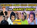 YOUTUBERS FULL SQUAD KILLED PRO PLAYER | STREAMER SQUAD WIPED 1V4 PRO PLAYER |FT.JONATHAN,SCOUT,MOK