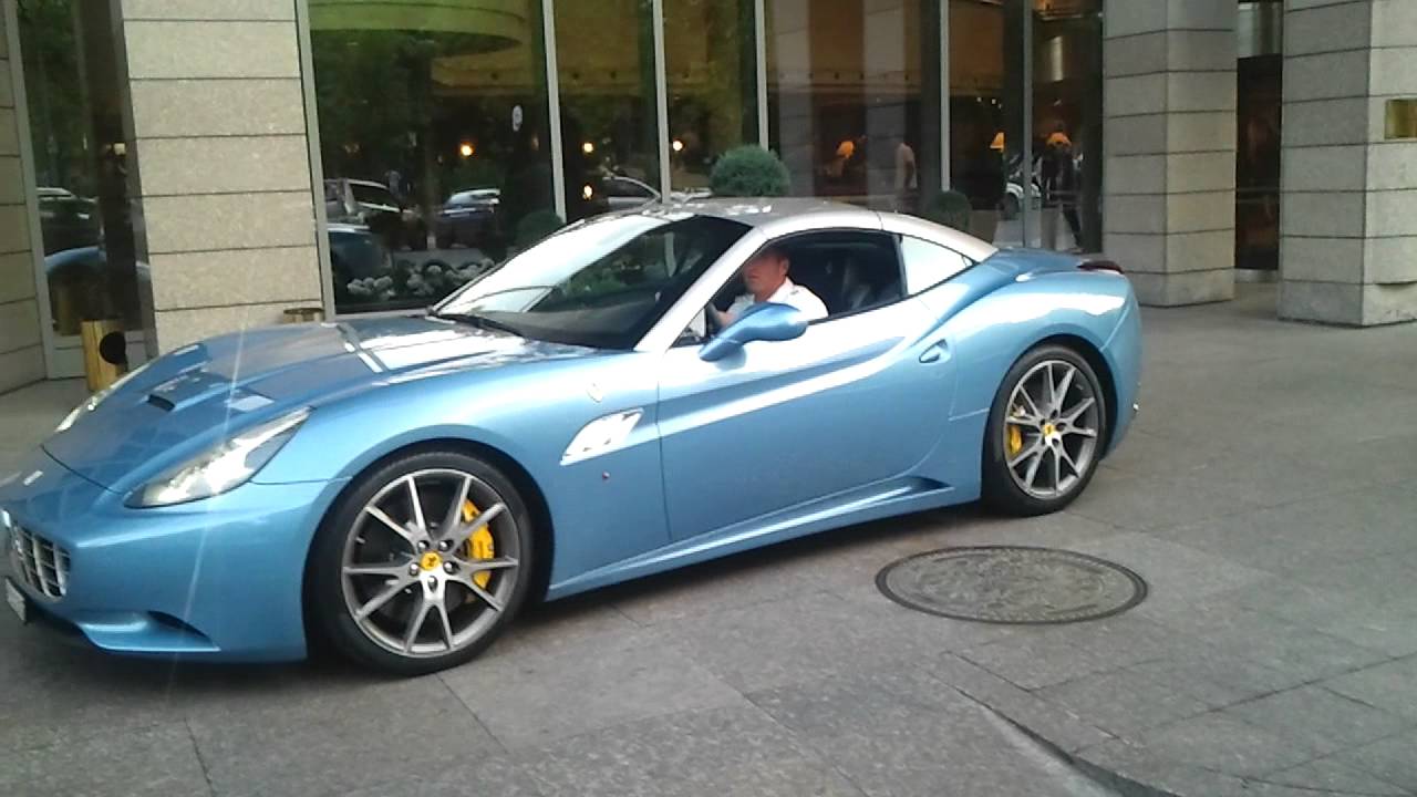 Baby Blue Ferrari California in Hungary   YouTube