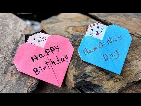 How to make a paper cat on Heart