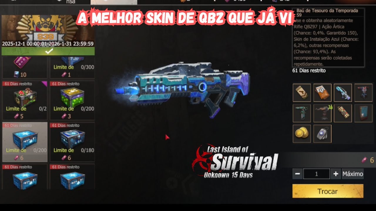 PEGUEI A QBZ EVOLUTIVA MAIS APELONA NAS CAIXAS DO PASSE - LAST ISLAND OF SURVIVAL