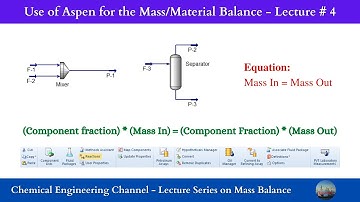 Use of Aspen to solve mass/material balance - Lecture # 4 - Lecture series of material balance