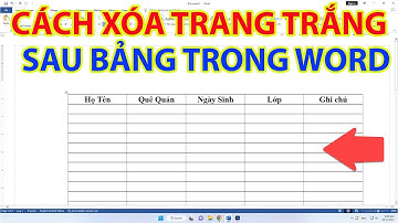 Cách Xóa Trang Trắng Sau Bảng Trong Word