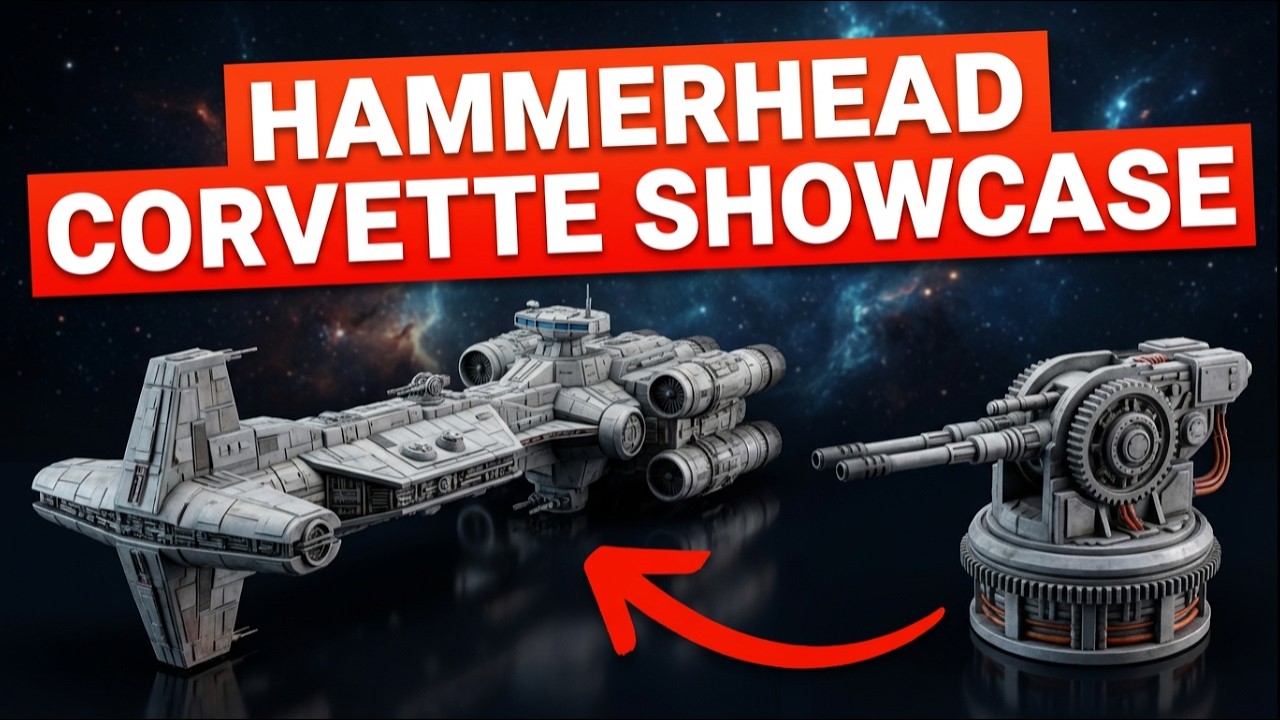 Rogue One's AMAZING Hammerhead Corvette Gets Super Detailed Turrets On Live Show!