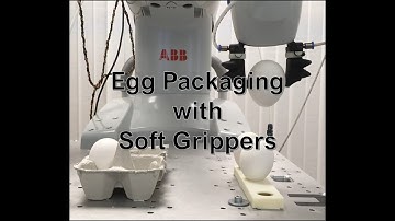 Egg packaging using soft grippers