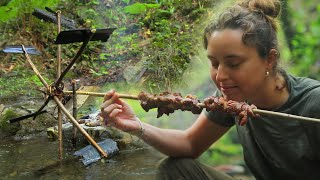 Primitive Meat Grill Machine with no Tools by Os Bushcraft and Survival 187,139 views 3 years ago 10 minutes, 27 seconds