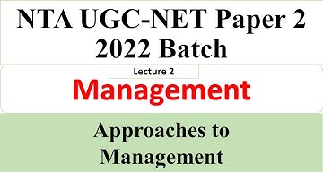 Management Paper 2 Topic - Management -  Lecture Series 2- UGC NTA NET - Dr Triptii