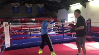 Billy Joe Saunders & Jimmy Tibbs on the pad ahead of first World Title defence