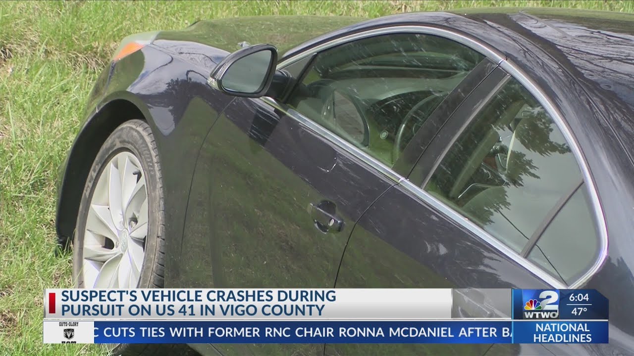 Police pursuit ends in crash in southern Vigo County - YouTube