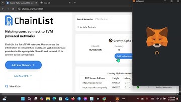How to add $G network on Metamask Wallet extension by using chain list