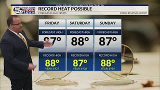 More record-warmth possible in the days ahead