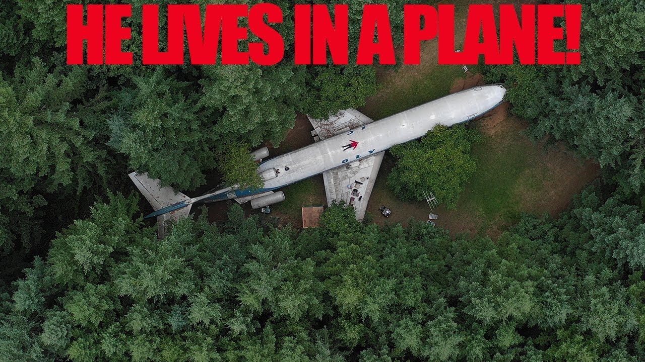 He Lives in an AIRPLANE in a Forest! (Full Tour) YouTube