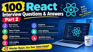 100 React Interview Questions & Answers – Part 2 | React Hooks, Custom Hooks, Lazy Loading & More
