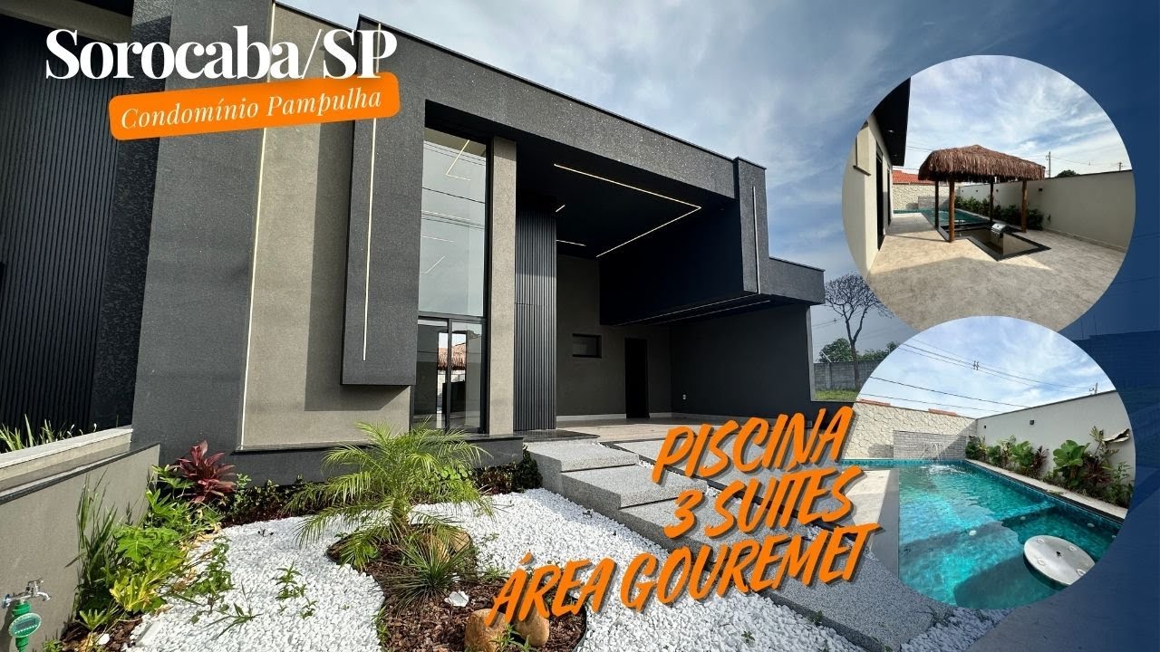 Sorocaba/SP- Condomínio Pampulha - Piscina, 3 suites, área gourmet e muito mais!