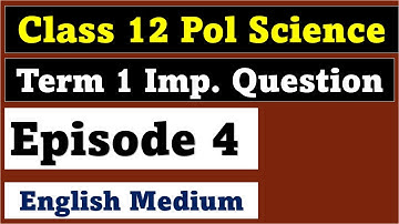 Class12 Political Science Term 1 Important MCQ Question I Assertion & Reason question Episode 4