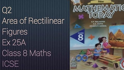 Q2 Ex 25A Areas of Rectilinear Figures | ICSE Math Class 8 | New Mathematics Today | O P Malhotra |