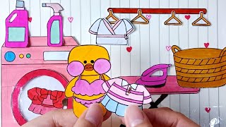 [🌈paperdiy🌈] Washing machine 👗[ASMR] 종이놀이 paper play 세탁기