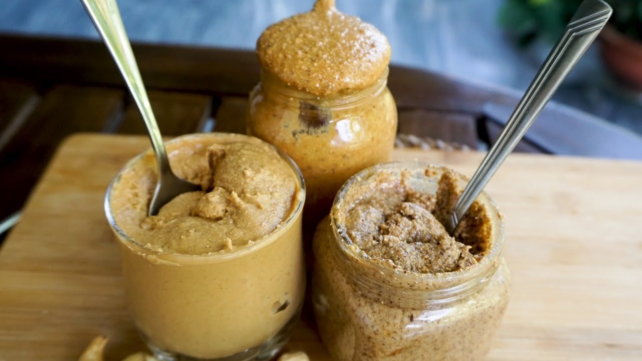 Εύκολο Σπιτικό Αμυγδαλοβούτυρο , Φουντουκοβούτυρο και Κασιους-Βουτυρο!!