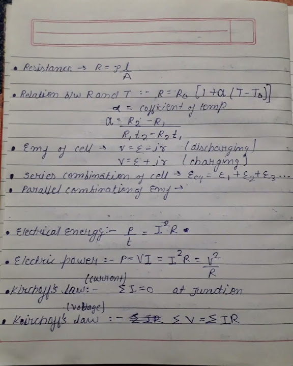 Current electricity formulas all formulas of chapter 3 physics class