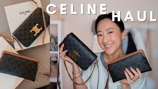 my first CELINE haul 🤩: MULTIPOCHETTE AND LONG POUCH IN TRIOMPHE CANVAS