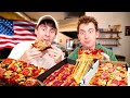 Brits try Detroit Pizza for the first time!