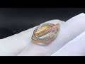 Cartier 18K White Yellow Pink Gold Trinity Full Diamond Paved Ring