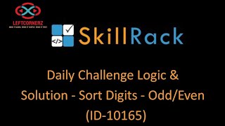 skillrack daily challenge logic and solution - sort digits- odd/even (09-09-2020)[id-10165]