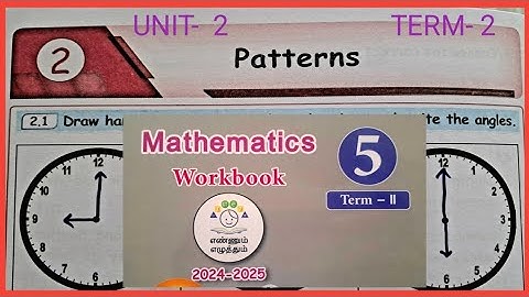 Patterns, UNIT- 2, TERM- 2, MATHS WORKBOOK KEY ANSWERS
