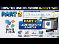 how to use insert tab on MS word part2