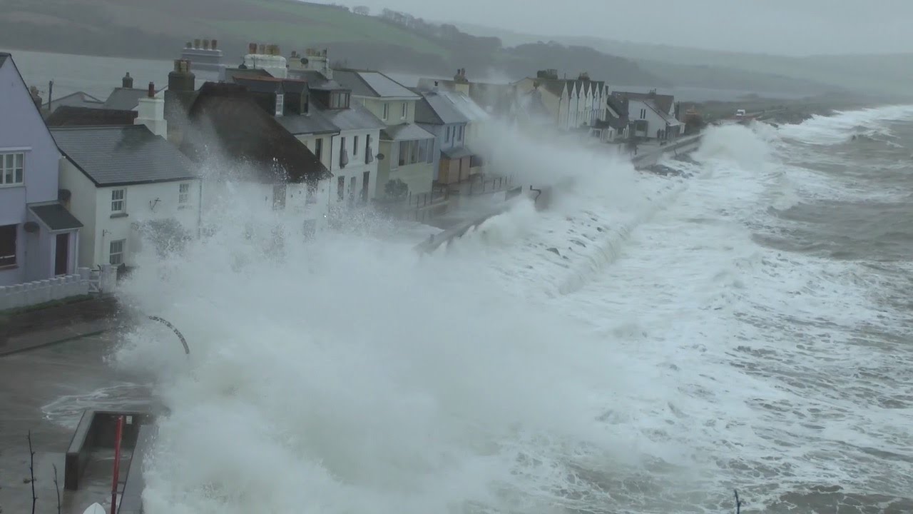 Storm force waves hit Torcross once again "unedited "Clip 7" Saturday 13/02.2016