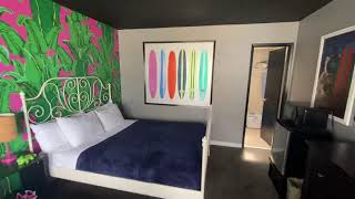 Huntington Surf Inn Room two 2walkthrough review Huntington Beach California 2021.