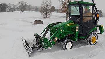 Subcompact Tractor Loader Attached Snow Plow! John Deere 1025R