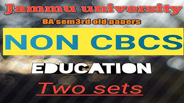 Jammu university//BA sem 3rd non CBCS old examination papers