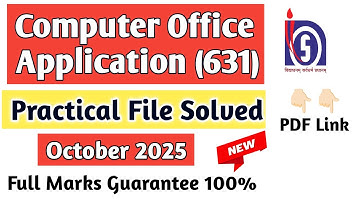 Nios computer and office application 631 class 12th solved practical file english medium #nios