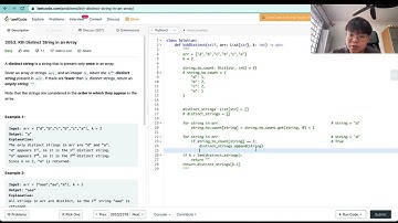 Leetcode Python - Easy - Kth Distinct String in an Array - (Linear - Single Pointer)