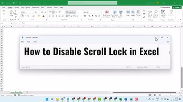 How to Disable Scroll Lock in Excel