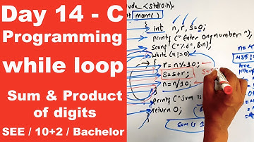 Sum and product of digits using while loop in C || Day 14 || Readersnepal