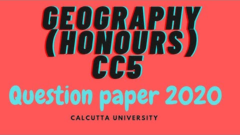 Geography previous year question paper 2020 CC5/Climatology,calcatta university