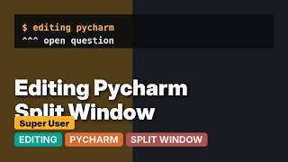 Split PyCharm edit window on a Mac